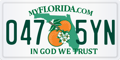 FL license plate 0475YN