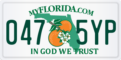 FL license plate 0475YP