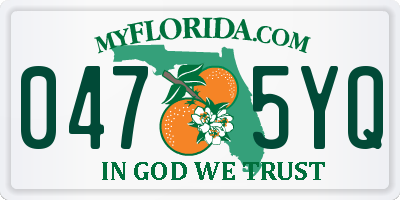 FL license plate 0475YQ