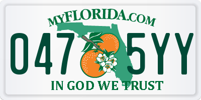 FL license plate 0475YY