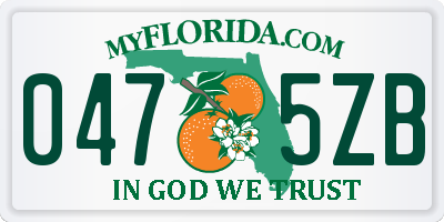 FL license plate 0475ZB