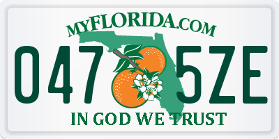 FL license plate 0475ZE
