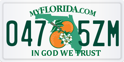 FL license plate 0475ZM