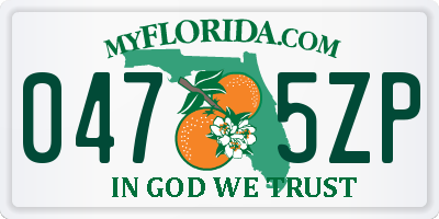 FL license plate 0475ZP