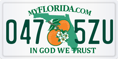 FL license plate 0475ZU
