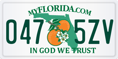 FL license plate 0475ZV