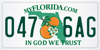 FL license plate 0476AG