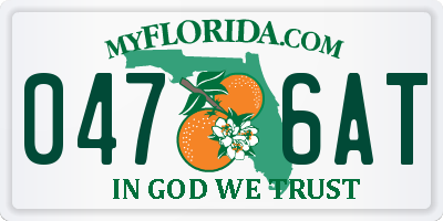 FL license plate 0476AT