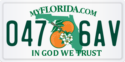 FL license plate 0476AV