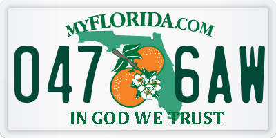 FL license plate 0476AW