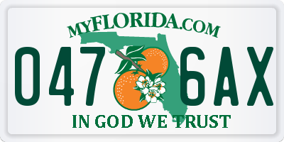 FL license plate 0476AX