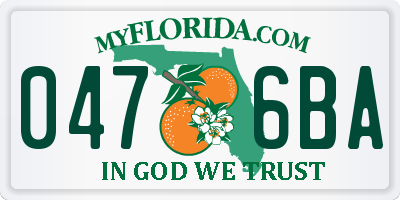 FL license plate 0476BA