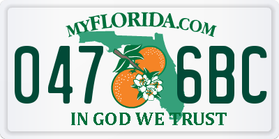 FL license plate 0476BC