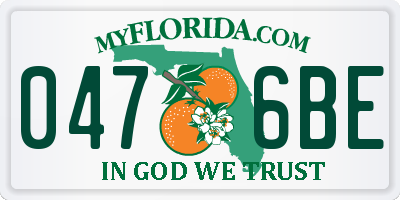 FL license plate 0476BE