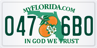 FL license plate 0476BO