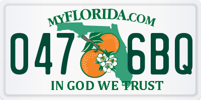 FL license plate 0476BQ