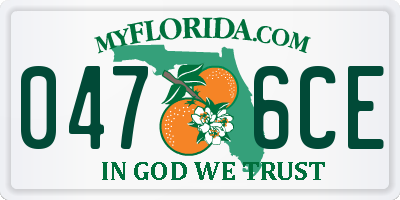FL license plate 0476CE