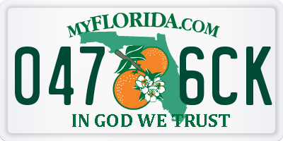 FL license plate 0476CK