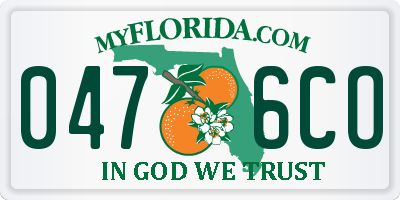 FL license plate 0476CO