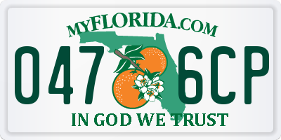 FL license plate 0476CP
