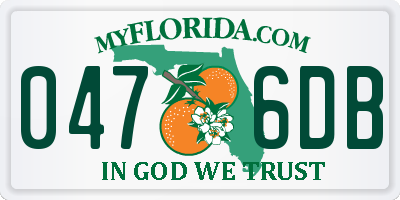 FL license plate 0476DB