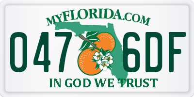 FL license plate 0476DF