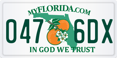 FL license plate 0476DX