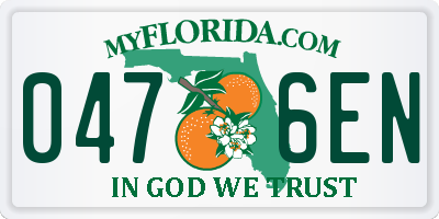 FL license plate 0476EN