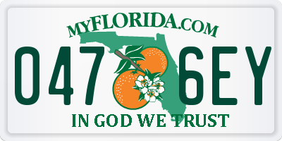 FL license plate 0476EY