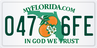 FL license plate 0476FE