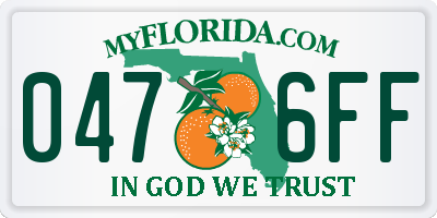 FL license plate 0476FF