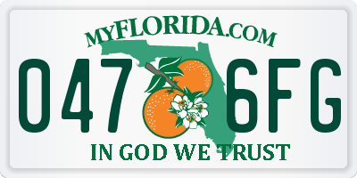 FL license plate 0476FG