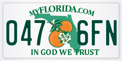 FL license plate 0476FN