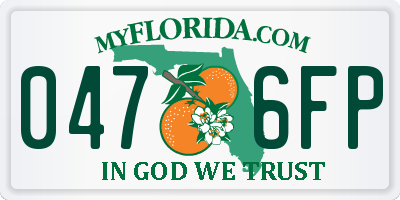 FL license plate 0476FP