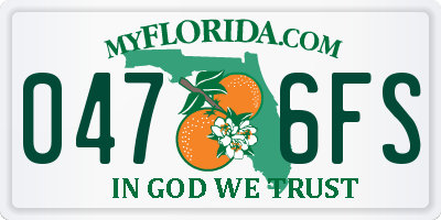 FL license plate 0476FS
