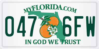 FL license plate 0476FW