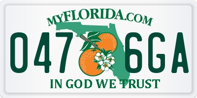 FL license plate 0476GA