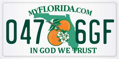 FL license plate 0476GF