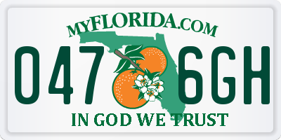 FL license plate 0476GH