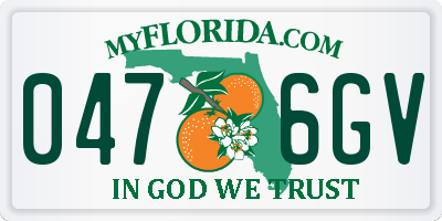 FL license plate 0476GV