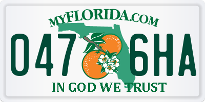 FL license plate 0476HA