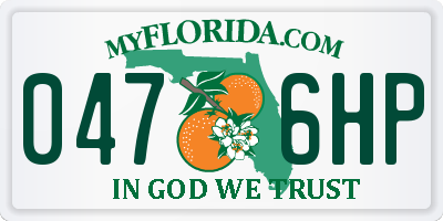 FL license plate 0476HP
