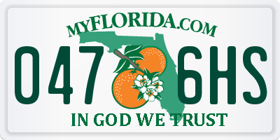 FL license plate 0476HS