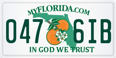 FL license plate 0476IB