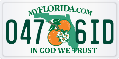 FL license plate 0476ID