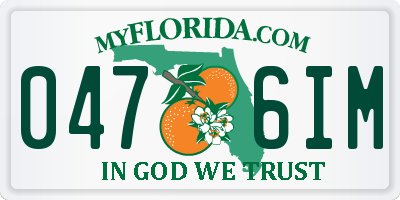 FL license plate 0476IM