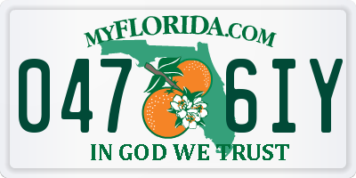 FL license plate 0476IY