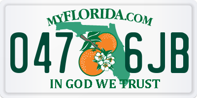 FL license plate 0476JB