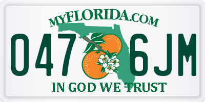 FL license plate 0476JM