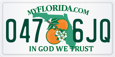 FL license plate 0476JQ
